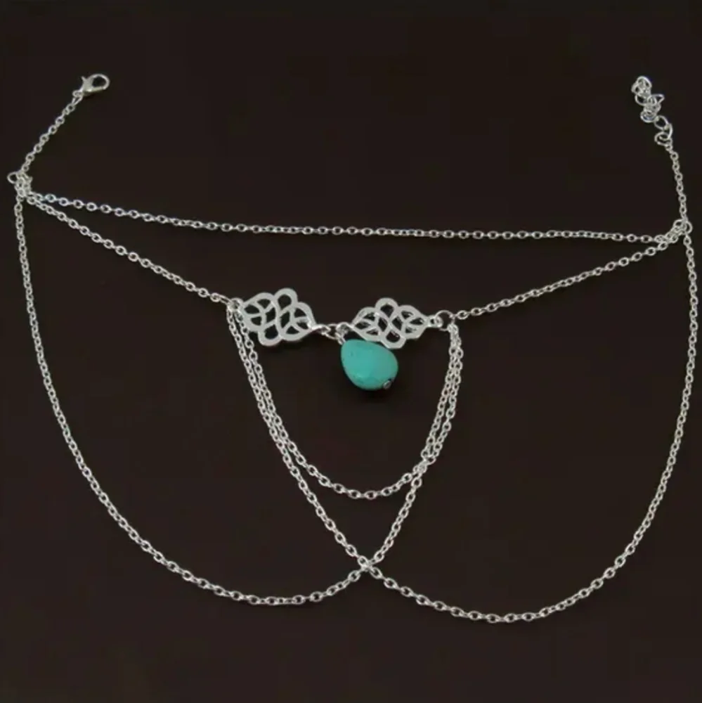 Armband Faux Turquoise Arm Cuff Sleeve Chain Armlet Bracelet Bronze Gold Silver